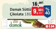 NESTLE DAMAK SÜTLÜ ÇİKOLATA 18 G